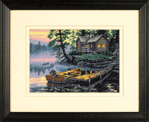 Morning Lake The Gold Collection Counted Cross Stitch Kit By Dimensions 65091