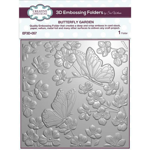 Butterfly Garden 3D Embossing Folder By Sue Wilson Creative Expressions EF3D-057