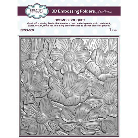 Cosmos Bouquet 3D Embossing Folder By Sue Wilson Creative Expressions EF3D-059