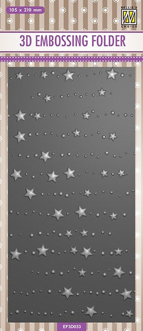Stars and Dots Nellie Snellen Embossing Folder By Nellies Choice EF3D033