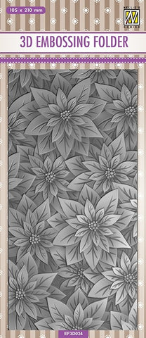 Poinsettia Nellie Snellen Embossing Folder EF3D034