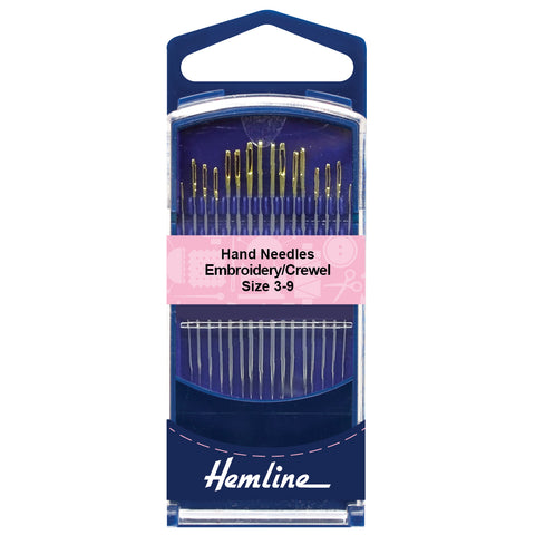 Premium Embroidery Crewel Hand Sewing Needles Size 3-9 16pcs Hemline 280G.39