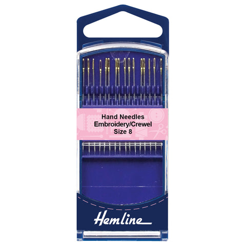 Premium Embroidery Crewel Hand Sewing Needles Size 8 16pcs Hemline 280G.8