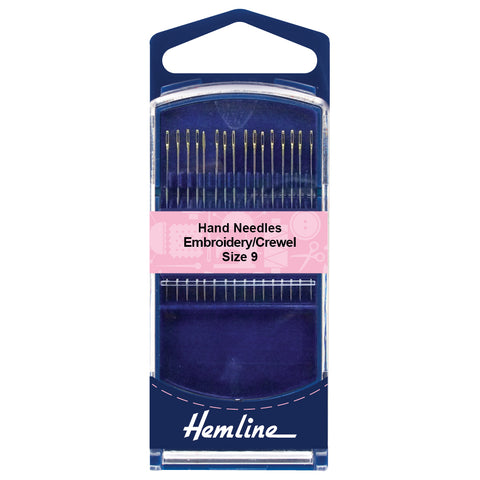 Premium Embroidery Crewel Hand Sewing Needles Size 9 16pcs Hemline 280G.9