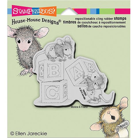 Baby Blocks House Mouse Designs Cling Rubber Stamp By Stampendous HMCQ03