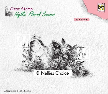 Vase with Roses Clear Stamp Idyllic Floral Scenes Nellie Snellen IFS034