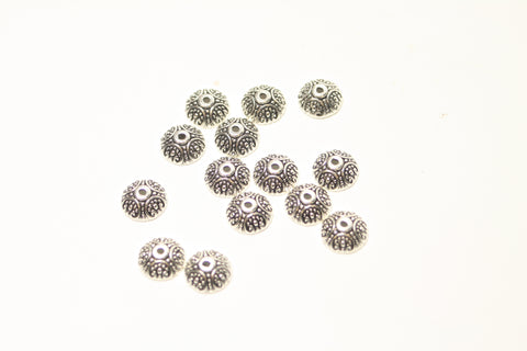 Tibetan Silver Bead Caps, Lead Free Cadmium Free 10mm TRC304
