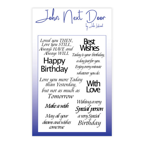 Loving Sentiments Clear Stamps 11 Stamps John Next Door JND150