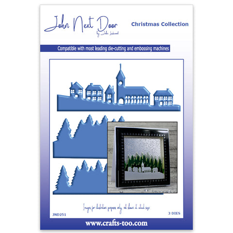 Church Scene Christmas Collection Die John Next Door By John Lockwood JND251