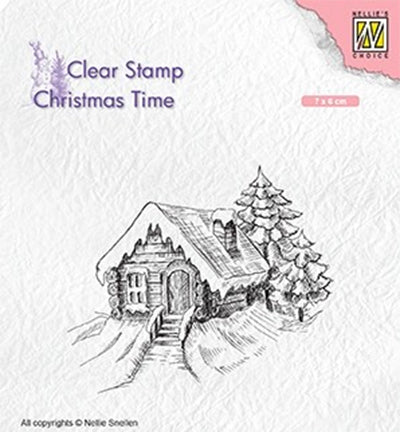 Cosily Snowy Cottage Clear Stamp Christmas Time Nellie Snellen CT030