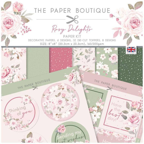 Rosy Delights Paper Kit 8x8 Pad 160/300gsm By The Paper Boutique PB1736