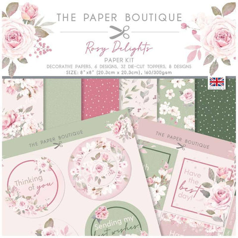 Rosy Delights Paper Kit 8x8 Pad 160/300gsm By The Paper Boutique PB1736