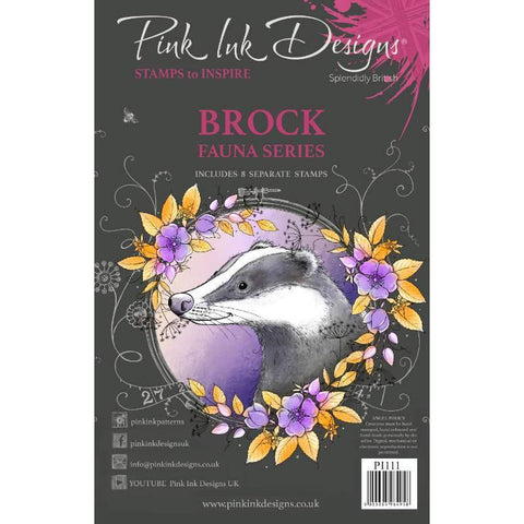 Brock Fauna Series 8 Stamps Set By Pink Ink Designs PI111