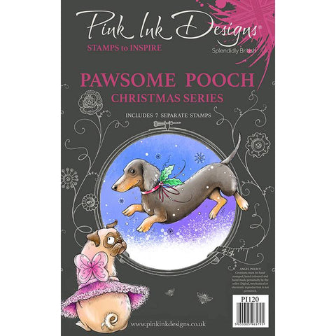 Pawsome Pooch Christmas Series 7 Stamps Set By Pink Ink Designs PI120