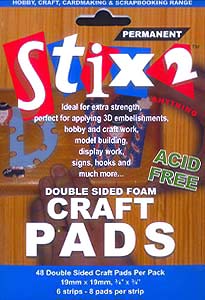 Craft Foam Pads - 19mm x 19mm x 2mm