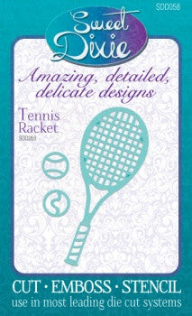 Tennis Racket and Balls Sweet Dixie Personal Impressions SDD058
