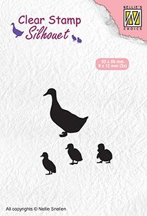 Duck with Chicks Clear Silhouette Stamps Nellies Choice By Nellie Snellen SIL059