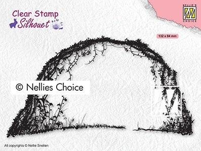 Floral Bow Nellie Snellen Silhouette Clear Stamps SIL080