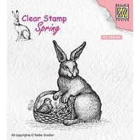 Easter Hare with Basket Clear Stamp by Nellie Snellen Nellies Choice SPCS013