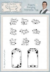 Blossom Everyday Sentiments Tags A5 Clear Stamp Set By Phill Martin