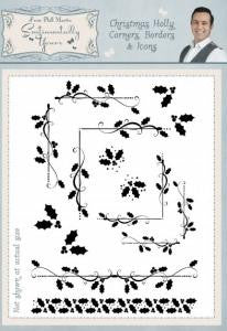 Christmas Holly Corners, Borders & Icons A5 Clear Stamp Set By Phill Martin