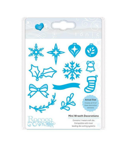 Mini Wreath Decorations Die Set Tonic Studios Christmas Rococo 1384e
