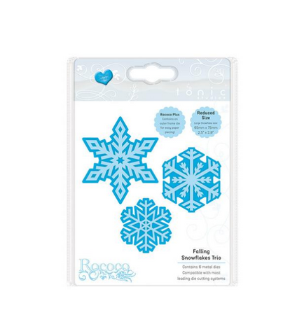 Falling Snowflakes Christmas Trio Tonic Studios Rococo Die Set 1792E