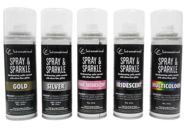 200ml Clear Lacquer Spray Paint With Silver Glitter - For Hobby, Craft & Arts