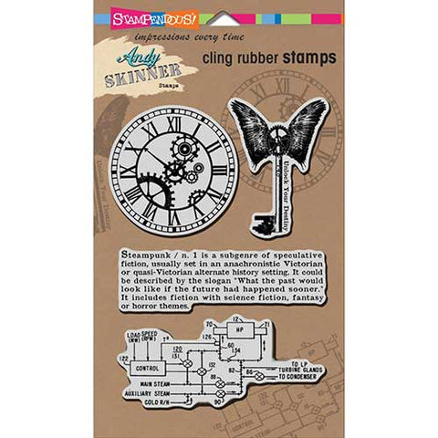 Steampunk Cling Rubber Stamps Andy Skinner By Stampendous ASCRS02