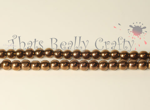 Mardi Gras Glass Beads Bronze 6mm TRC035