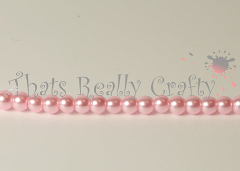 Glass Pink Pearl Beads 105pcs 4mm TRC039