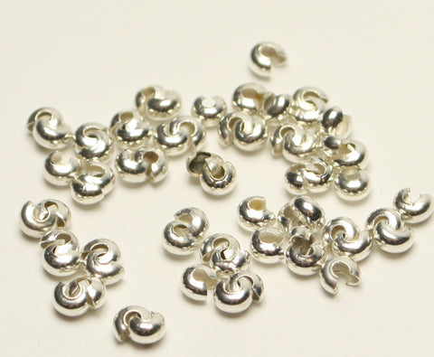 Crimp Bead Covers Nickel Free, Silver Colour Approx 100pcs TRC050