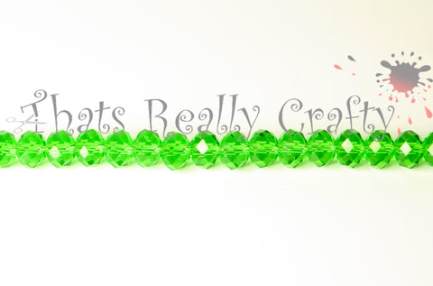 Green Abacus Faceted Glass Beads 8x6mm Approx 72pcs. TRC058