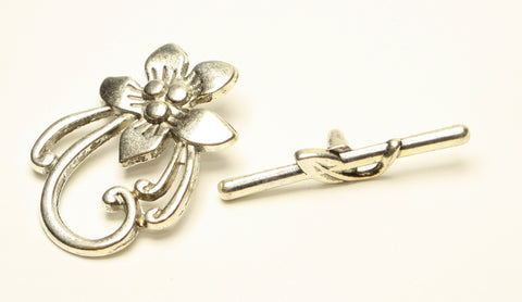 Tibetan Style Flower Toggle Clasp Lead Nickel, Cadmium Free 1pcs TRC059