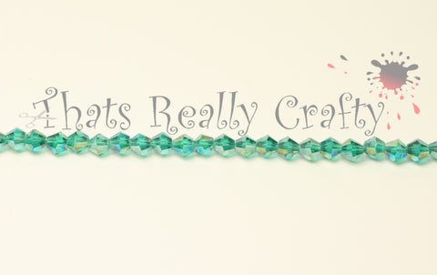 Light Green AB Colour Faceted Bicone 4X4 Glass Beads TRC101
