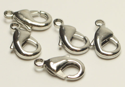 Lobster Claw Clasp Grade AA 15mm Nickle & Lead Free 5pcs. TRC119