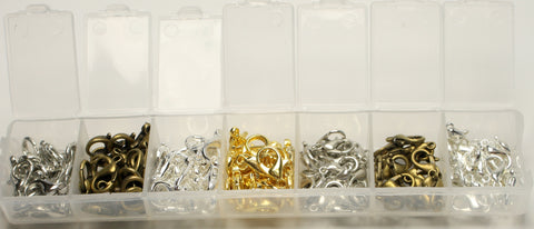 Lobster Claw Clasps Mixed Box Mixed Colours Nickel Free Approx 140pcs. TRC158
