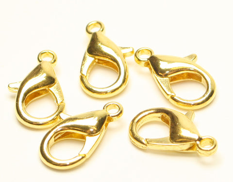 Gold Lobster Claw Claps 16x8mm Nickel & Lead Free 5pcs. TRC203