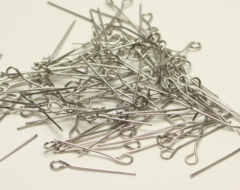 Platinum Colour Eyepins Jewellery Making Findings, 20x0.6mm 200pcs. TRC205