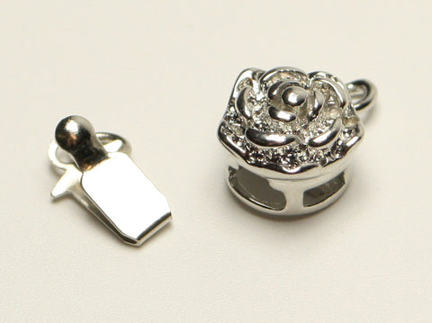 Platinum Flower Box Clasp 10mm TRC207