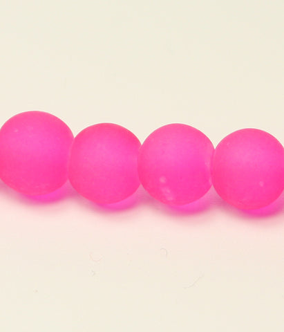 Deep Pink Transparent Glass Round Beads 8mm Approx 50pcs. TRC226