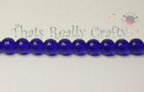 Dark Blue Glass Round Beads 8mm Approx 40pcs. TRC228