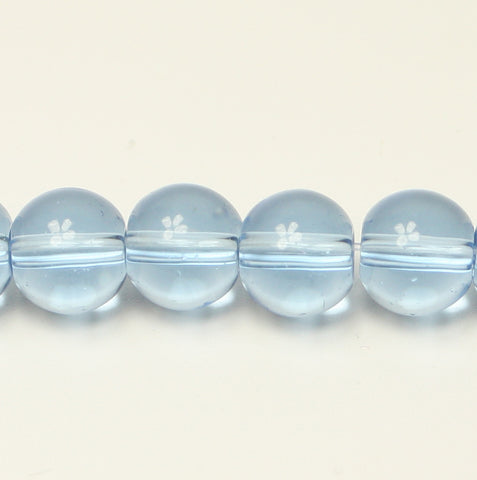 Royal Blue Transparent Glass Round Beads 8mm Approx 40pcs. TRC229