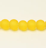 Sunflower Yellow Transparent Glass Round Beads 6mm Approx 70pcs. TRC230
