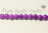 Violet Drawbench Glass Round Beads 8mm Approx 50pcs. TRC240