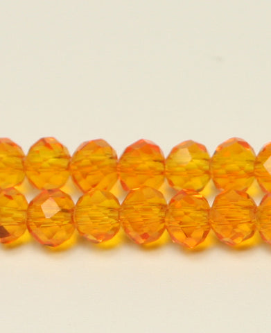Orange Faceted Abacus Transparent Glass Beads Approx 100pcs. TRC244
