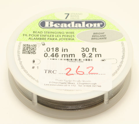 Beadalon Bead Stringing Wire Bright Brilliant 0.18" 30ft 0.46mm TRC262