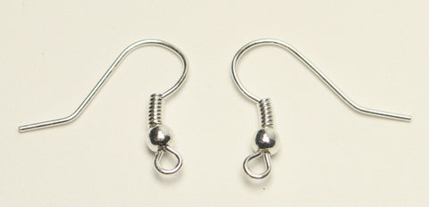 Silver Plated Earring Hooks Earwires Nickel Free 18x0.8mm, Hole: 3mm 50pcs. 25pairs TRC269