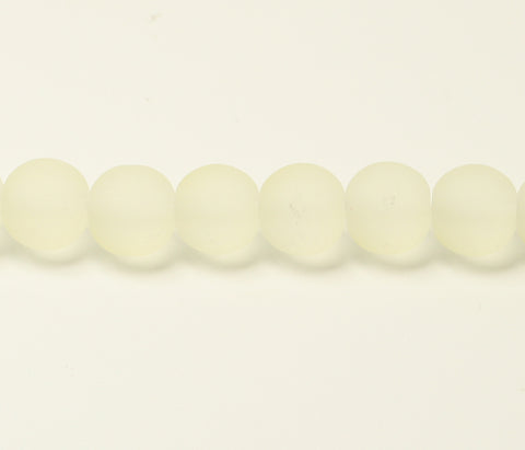 Light Golden Rod Transparent Frosted Glass Beads 10mm Approx 40pcs TRC292