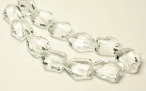 Faceted Nugget Handmade Glass Beads 25mm x 20mm wide TRC294